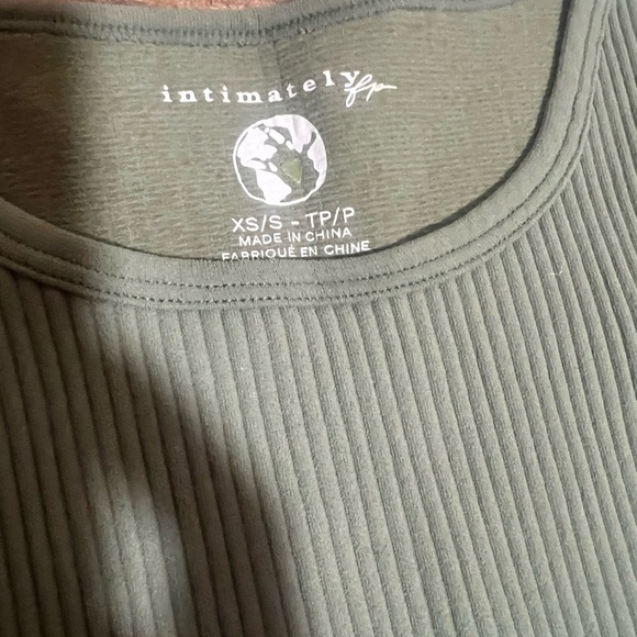 NWT Free People XYZ Recycled Baby Tee, Army Green, XS/S - Picture 6 of 6